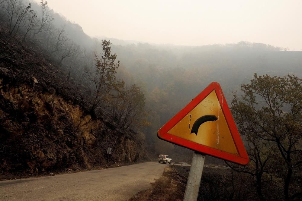 Efectes dels incendis que afecten Galícia, aquest dilluns 16 d''octubre del 2017