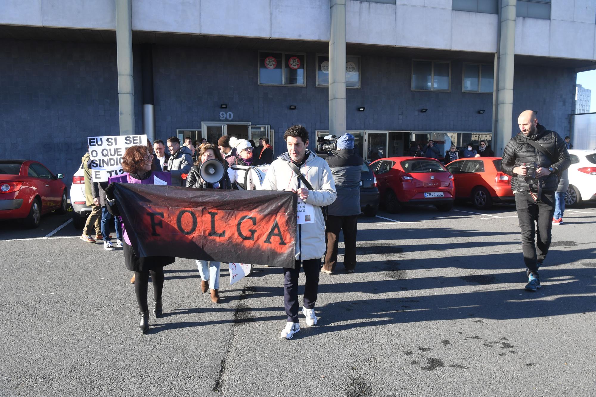 Huelga de trabajadores de CCOO: protesta en A Coruña