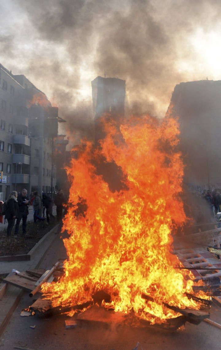 PROTESTA DE BLOCKUPY ANTE LA SEDE DEL BCE