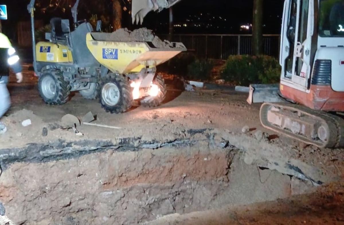 Primeros trabajos de respuesta a la avería.