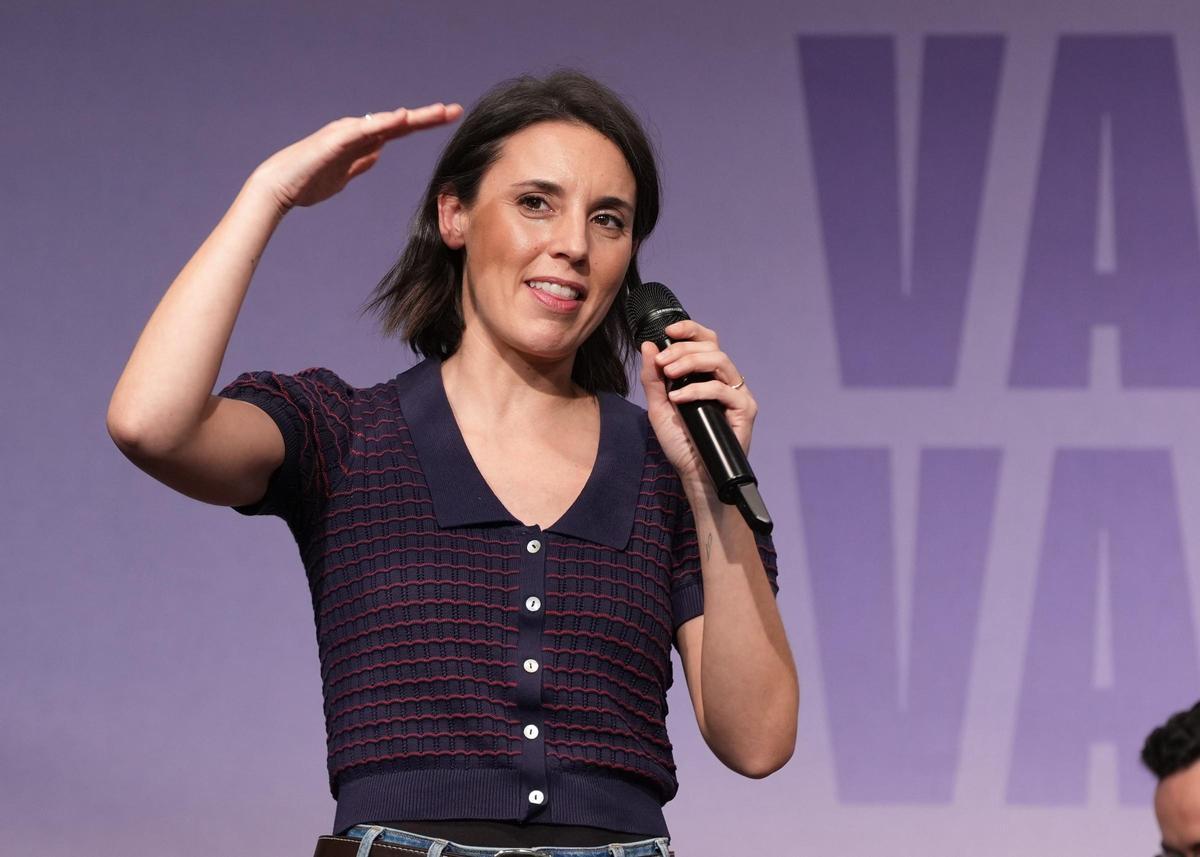 La eurodiputada Irene Montero en un acto de campaña en Valladolid.