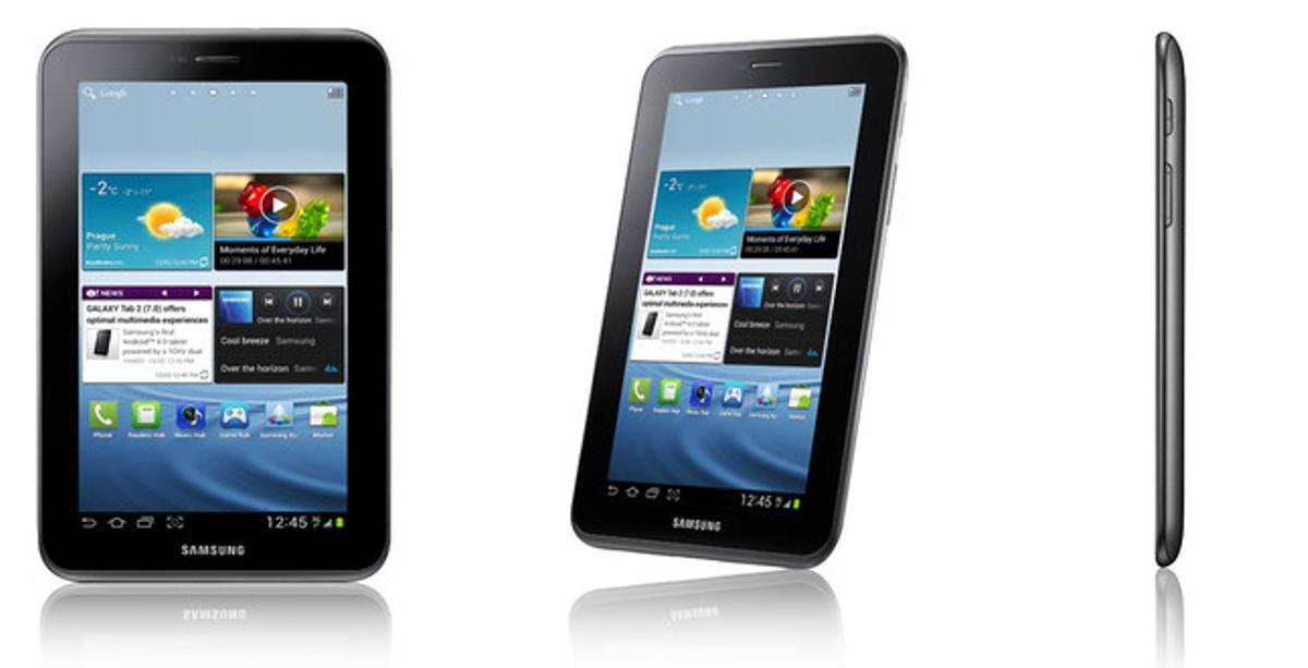 Samsung añade la segunda generación del Galaxy Tab 7 pulgadas a su línea de tabletas, con Android 4.0, procesador de 1 GHz dual core, en versiones con wifi o con 3G, que saldrá a la venta en marzo.