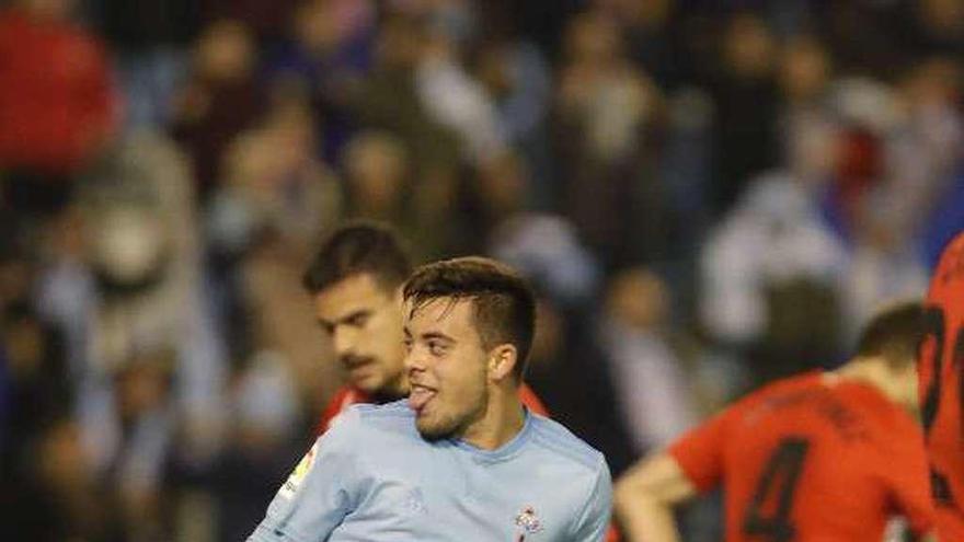 Beltrán, tras marcar el gol de ayer. // Ricardo Grobas