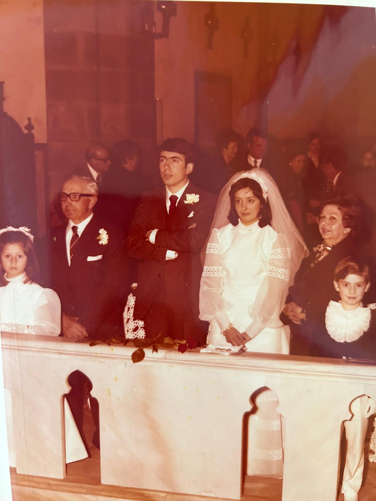 La boda fue celebrada en la Iglesia Parroquial de Pontecesures hace 50 años