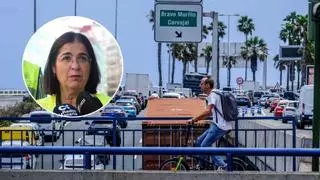 "Por más que pongamos efectivos, el volumen de coches es el que es": Carolina Darias sobre las colas por el cierre del Guiniguada
