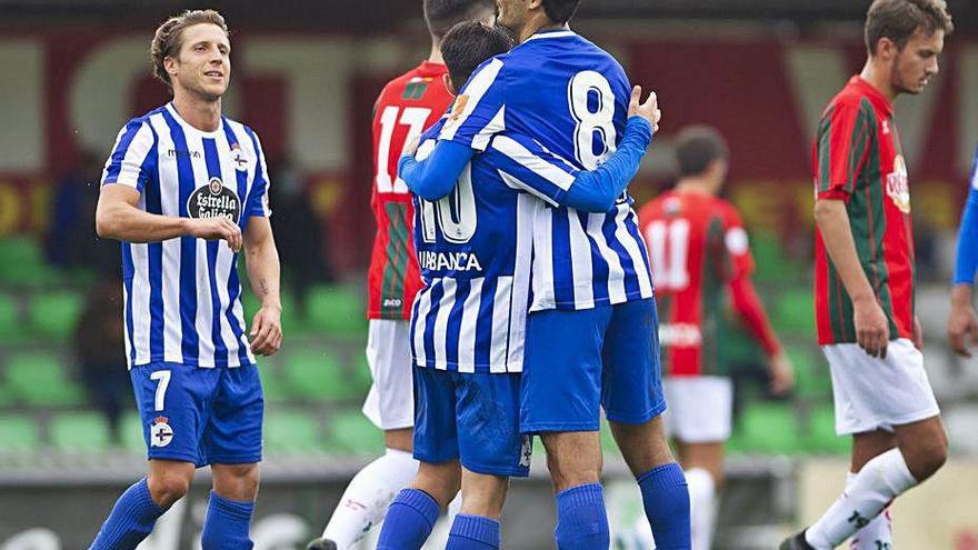 Keko, Lara y Borges, en el amistoso contra el Villalbés.