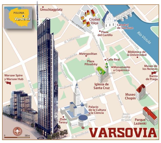 Varsovia, Chopin, mapa, mapa de varsovia