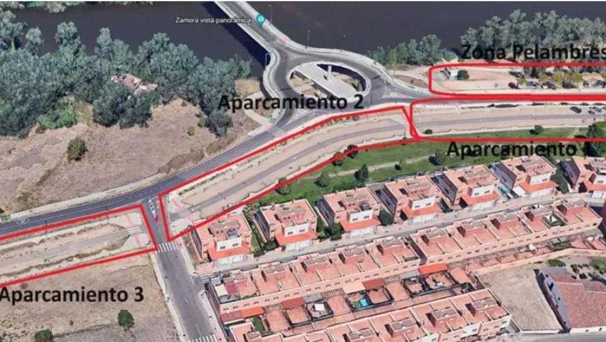 Vista de la zona en la que se han acondicionado los aparcamientos y el área de autocaravanas.