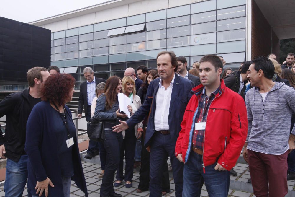 Manifestació d'empreses i treballadors del Parc Científic de la UdG