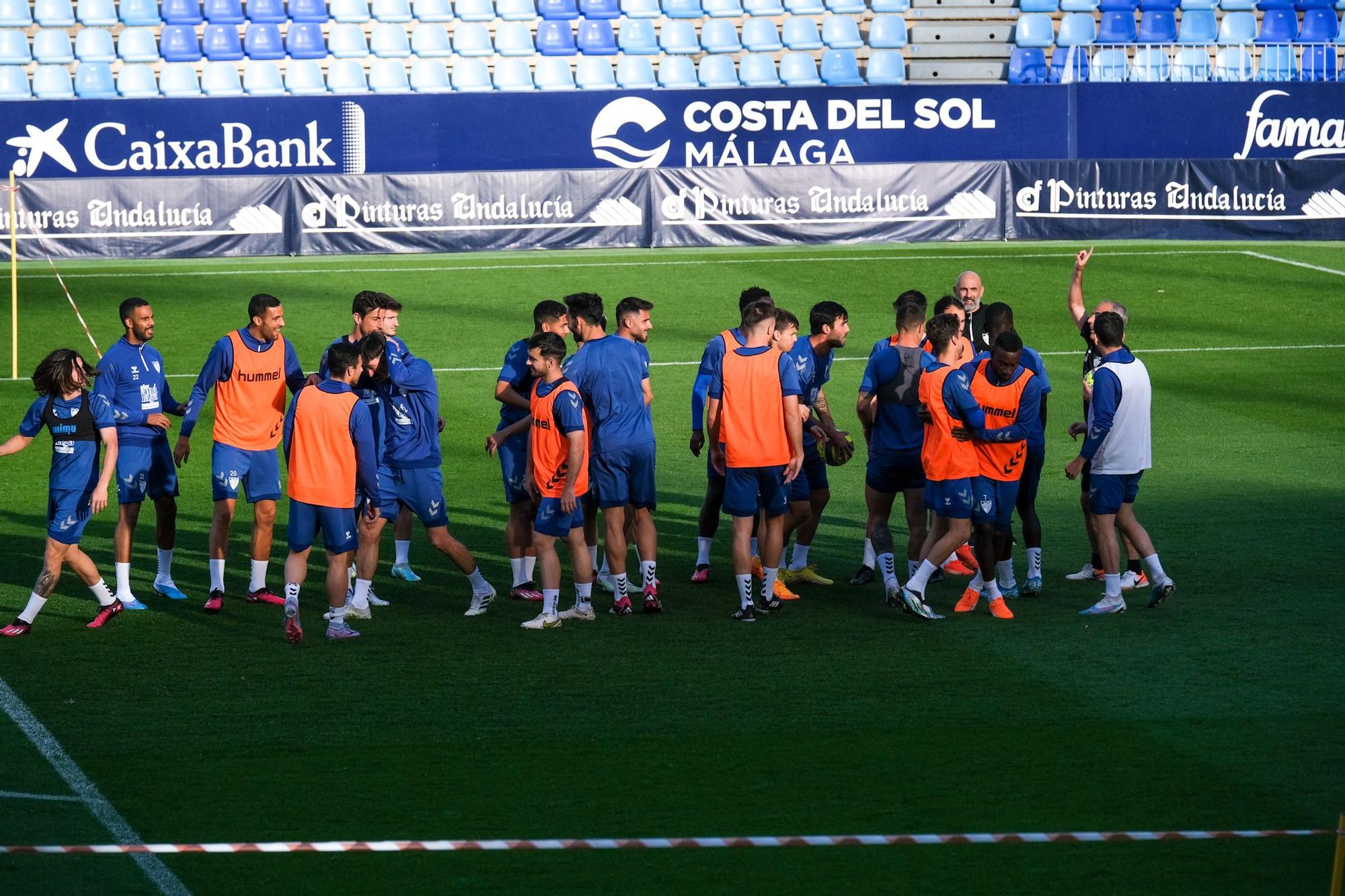 Entrenamiento del Málaga CF antes del partido contra el Levante