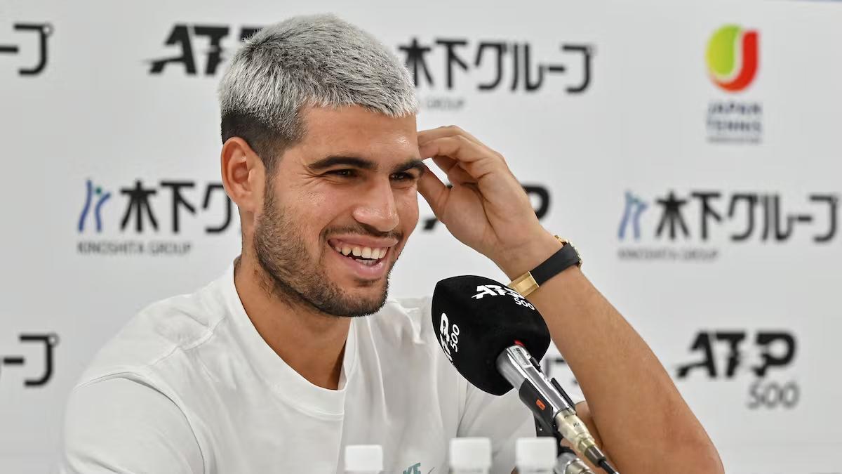 Alcaraz en rueda de prensa en Tokio