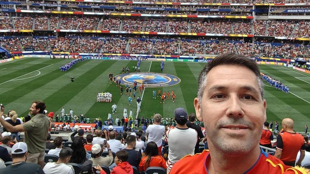 Tomás García Calvo, antes del partido de cuartos de final entre España y Bélgica, en Los Ángeles.