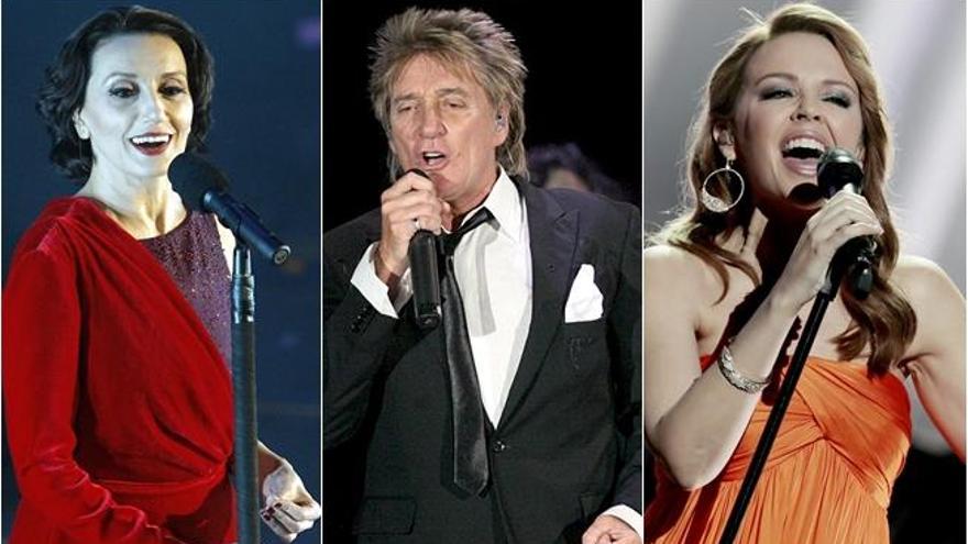 Luz Casal, Rod Stewart y Kylie Minogue.