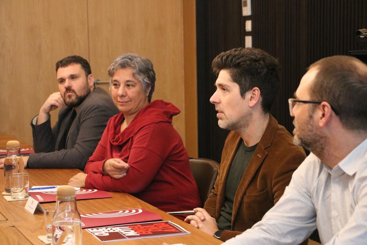 L'equip negociador dels Comuns, en la reunió amb el Departament d'Economia per als pressupostos