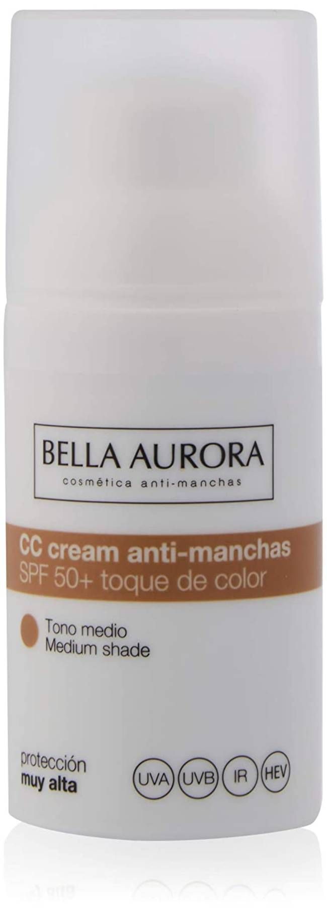 Bella Aurora Crema Facial con Color y Protección Solar 50+ Anti-Manchas