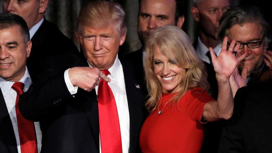 Una imagen de Donald Trump y Kellyanne Conway.