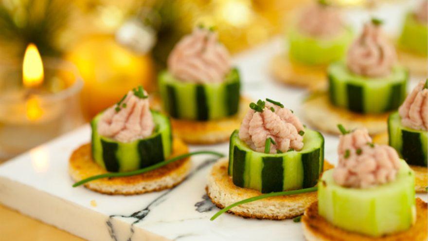 Aperitivo de calabacín y paté.