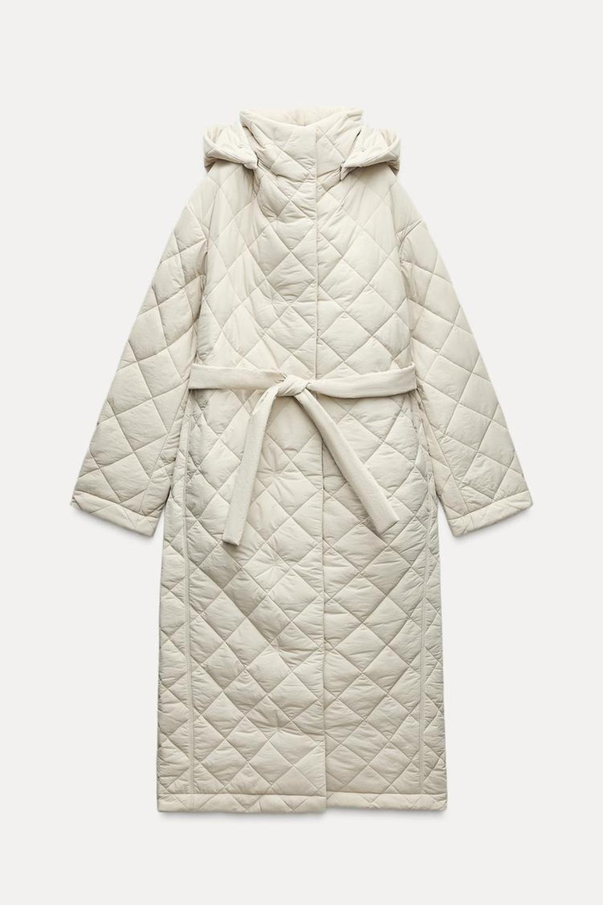 Abrigo acolchado beige
