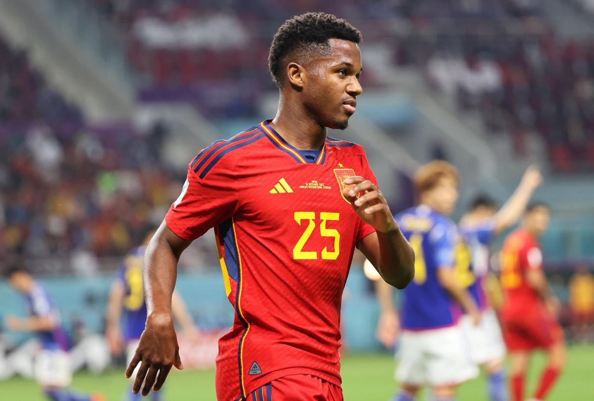 Ansu Fati, en el último Mundial de Qatar