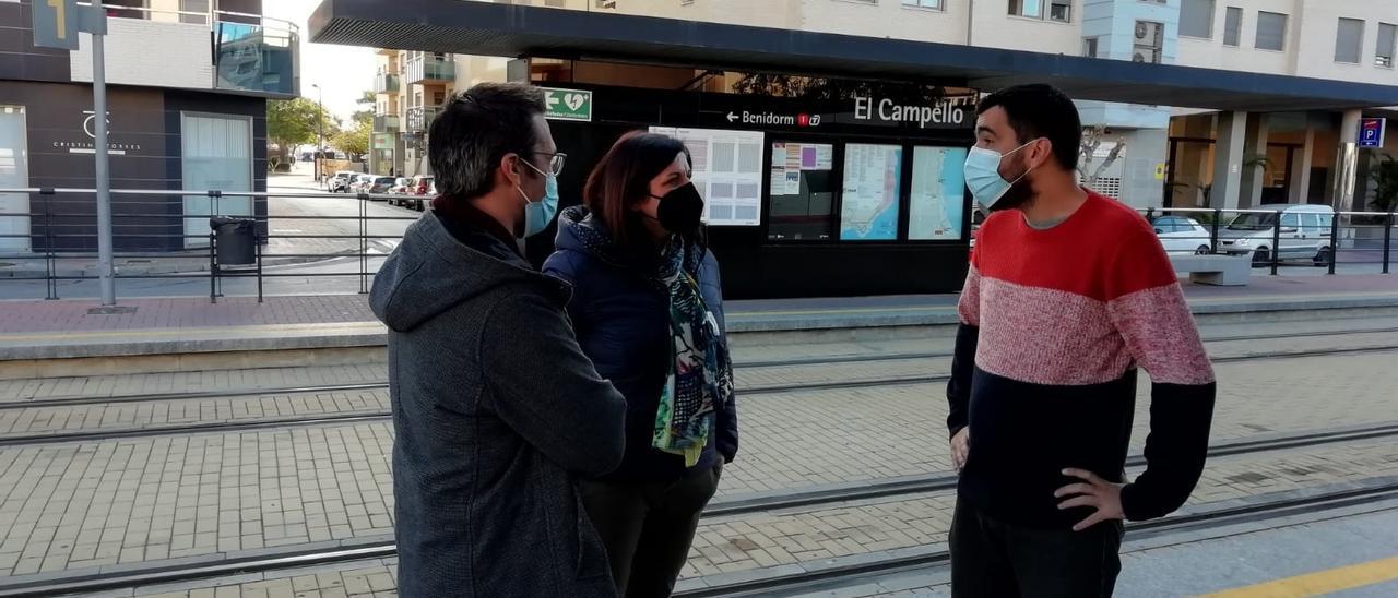 Los ediles de EU y Podemos de El Campello con la diputada de Unides Podem