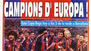 La portada del Diari Sport del 21 de mayo de 1992