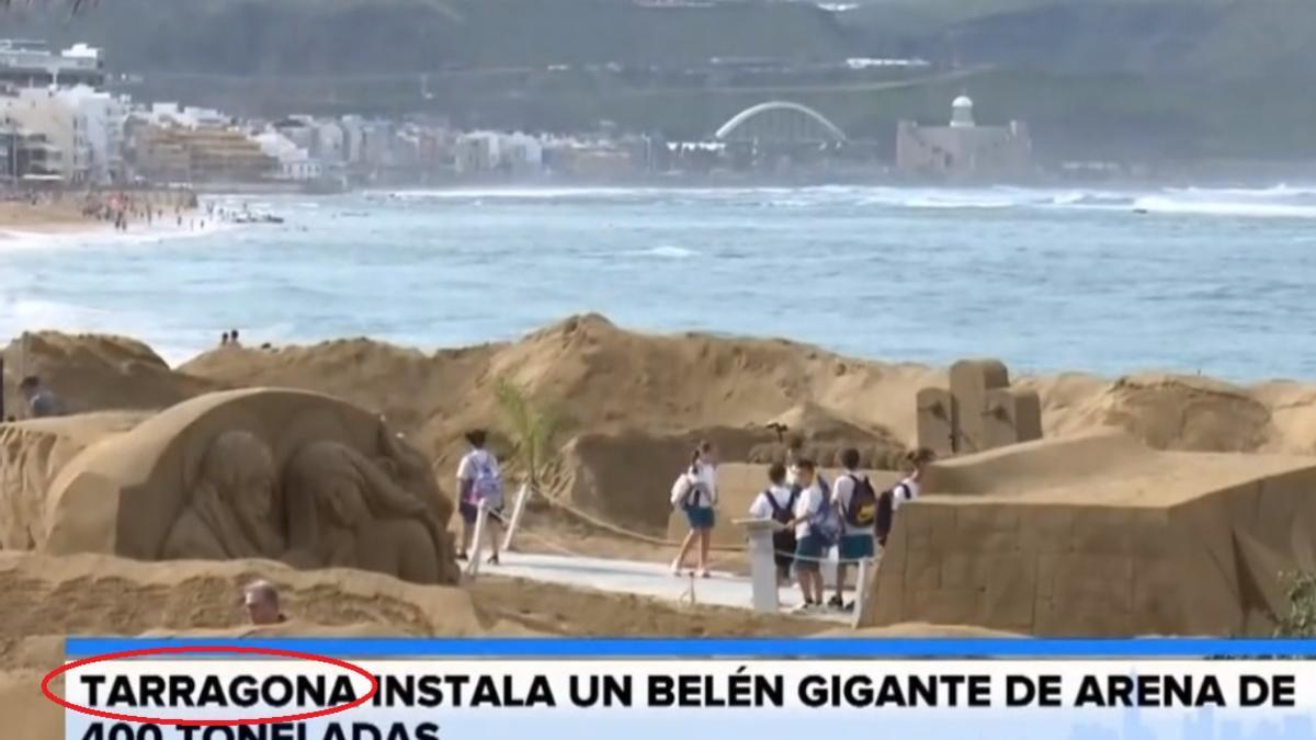 Colocan el Belén de Arena de Las Canteras en Tarragona