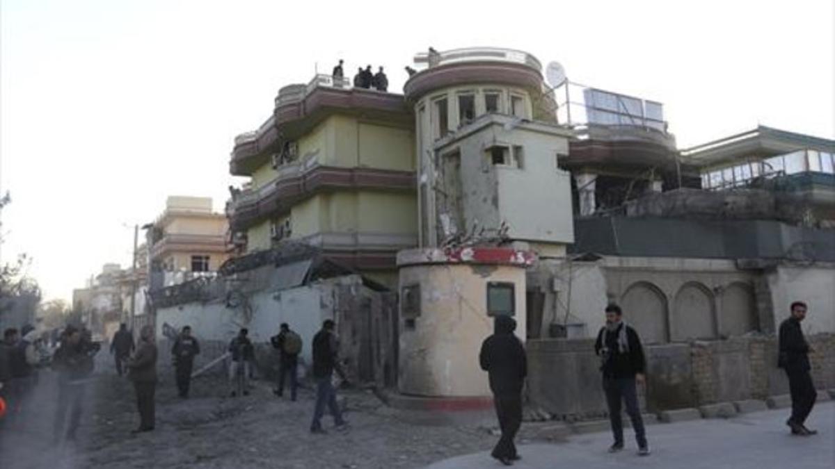 Estado en el que quedó la embajada española en Kabul tras el ataque.