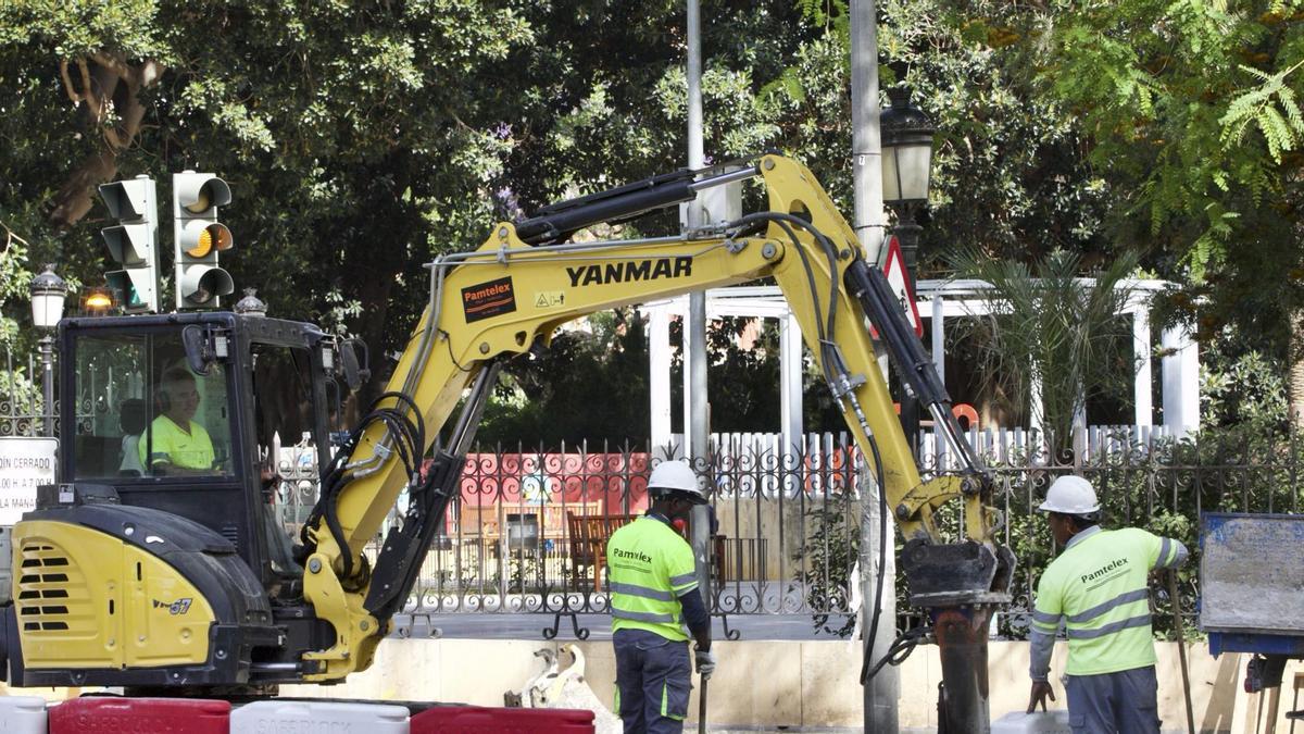 Las obras del Plan de Movilidad en el Barrio del Carmen, el pasado mes de mayo.