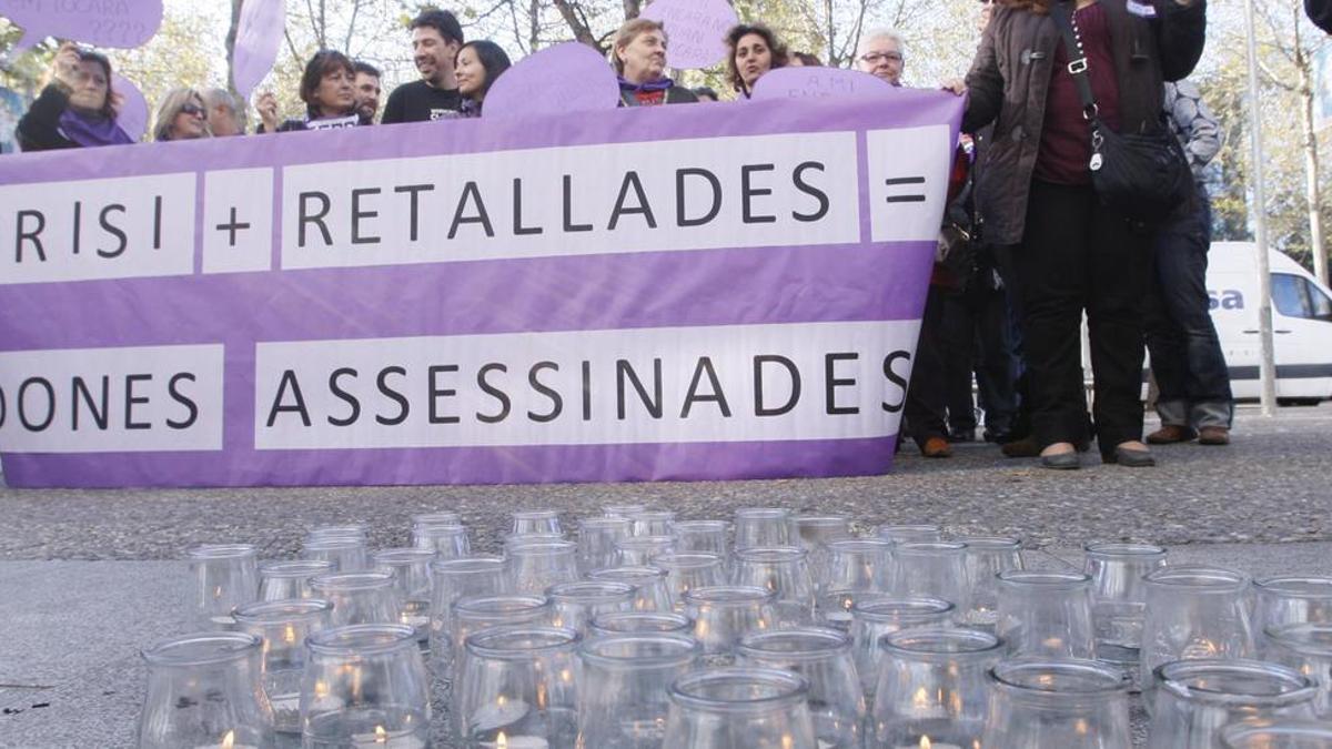 Una mobilització contra la violència masclista celebrada a Girona, en una imatge d’arxiu.