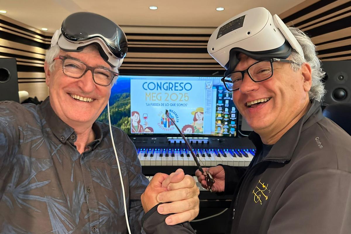 Luis Ivars y Julio Sanz, en un ensayo
