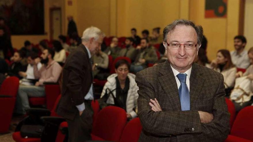 Manuel Doblaré, ayer, antes de la conferencia.