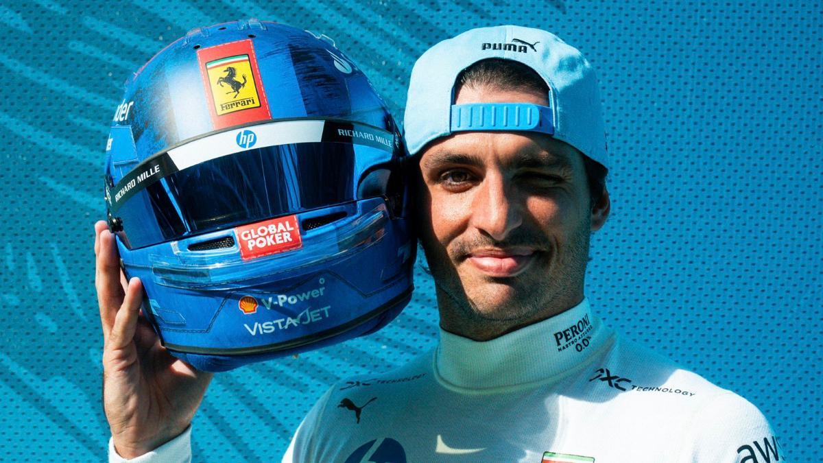 Carlos Sainz, el pasado fin de semana en Miami, de azul con Ferrari
