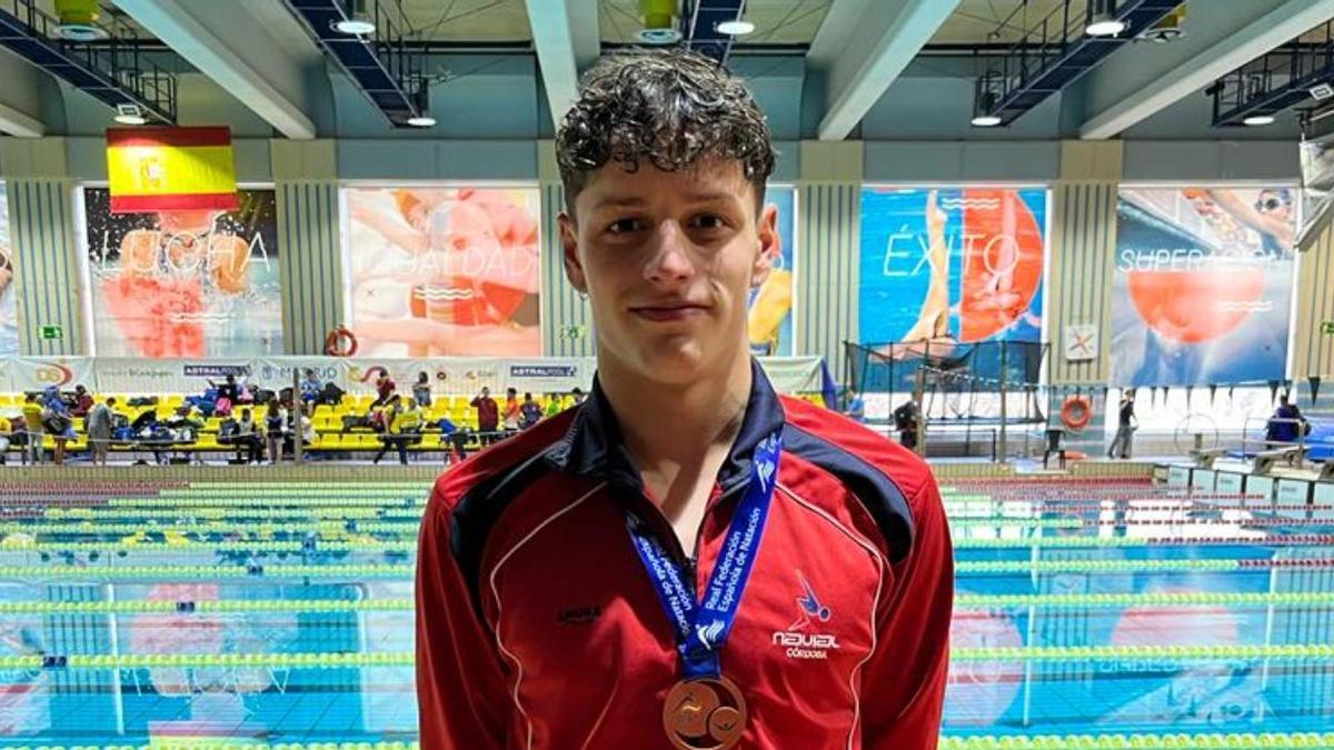 Pablo Granado, con la medalla de bronce conquistada en Madrid.