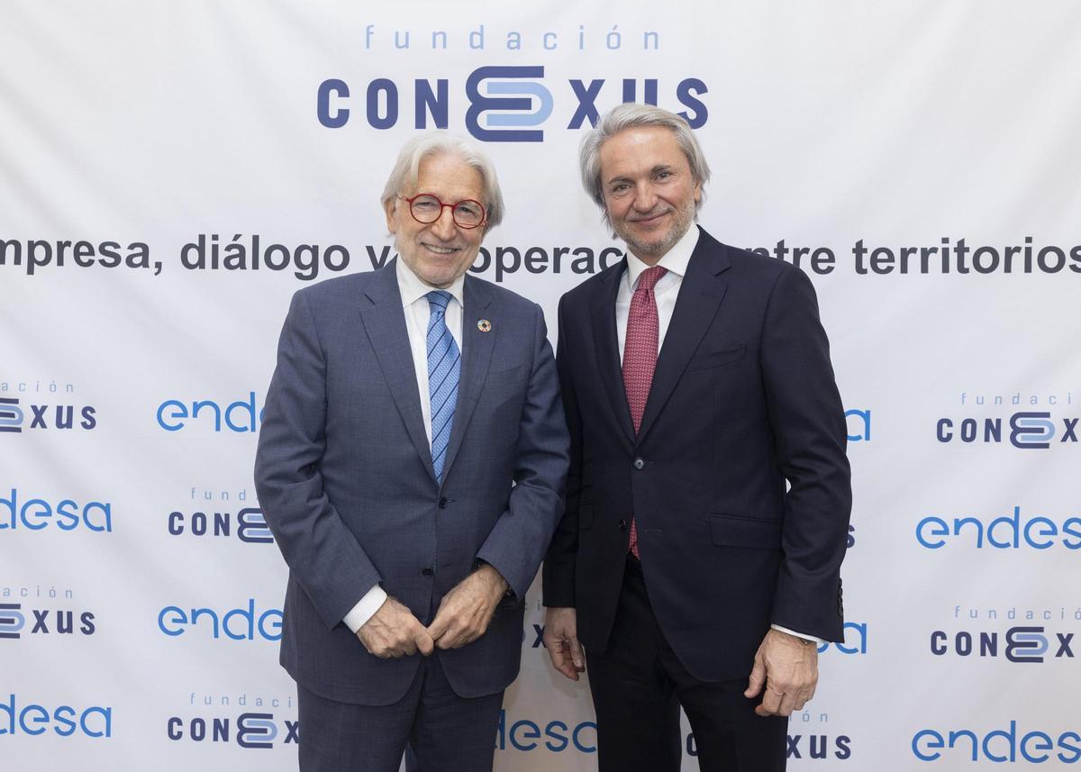 Josep Sánchez Llibre, presidente de Foment del Treball, y Manuel Broseta, presidente de Fundación Conexus.