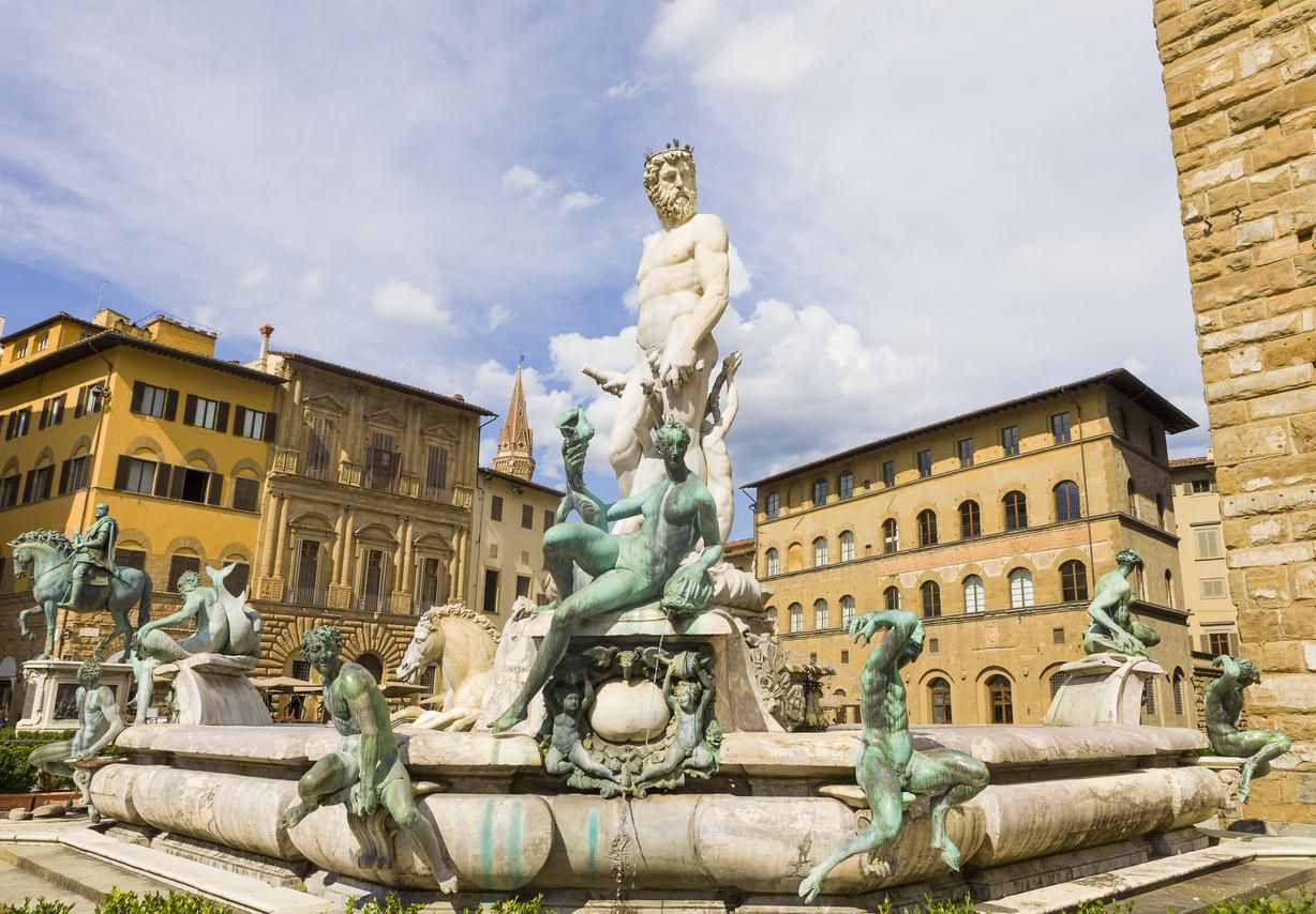 La Fuente de Neptuno es uno de los monumentos más destacados de la Piazza della Signoria
