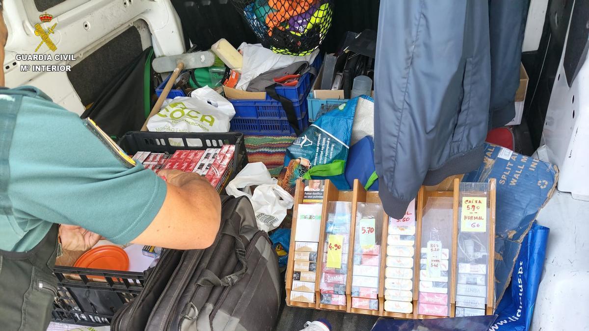 Tabaco de contrabando intervenido en Salvaterra de Miño.