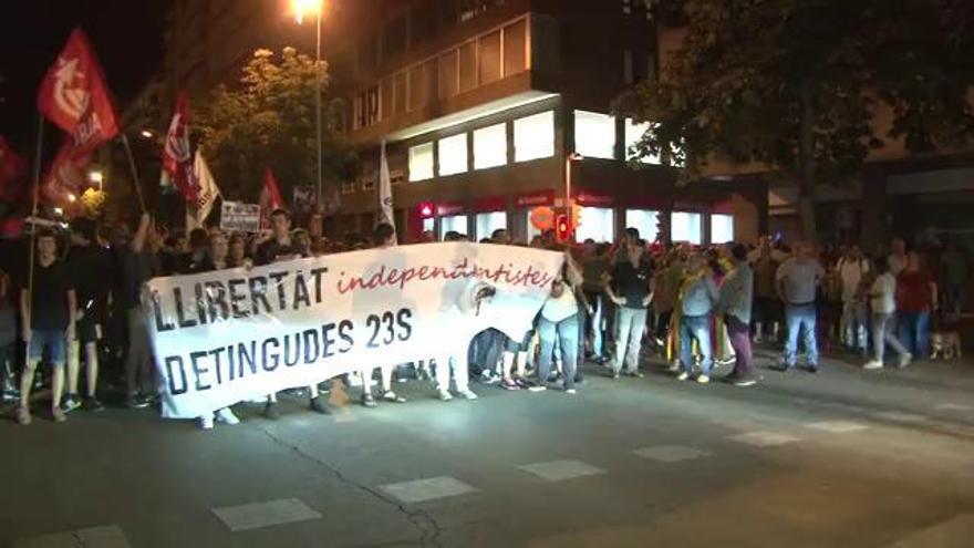 La mobilització de Girona contra les detencions acaba amb tensió amb els Mossos