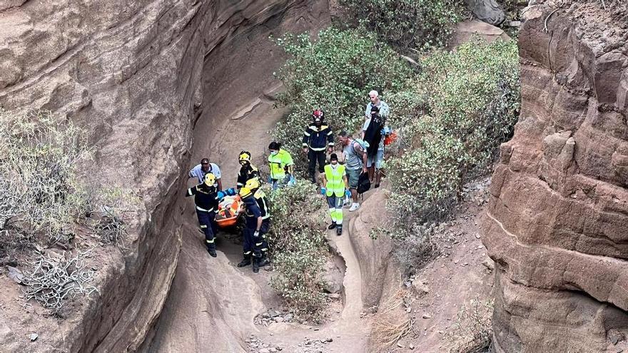 Un joven turista sufre una caída en el barranco de Las Vacas cuando hacía una foto