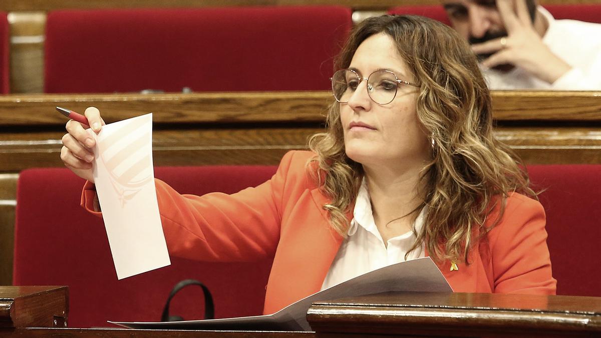 La 'consellera' de Presidència, Laura Vilagrà, en el Parlament