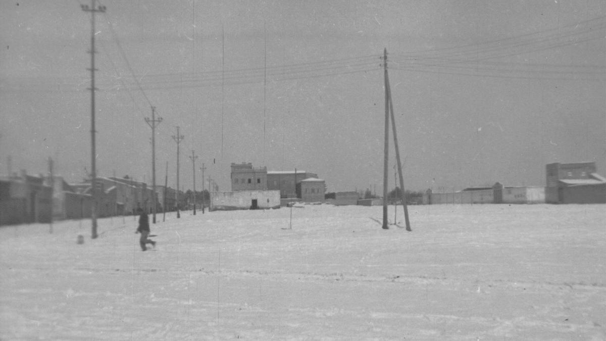 Imagen del archivo Municipal de Vila-real en la que se aprecia cómo afectó la nevada de 1946 a esta población.
