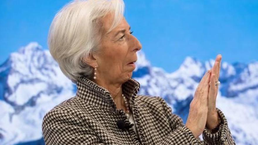 La directora gerent de l&#039;FMI, Christine Lagarde, al Fòrum Econòmic Mundial de Davos (Suïssa) el 18 de gener.