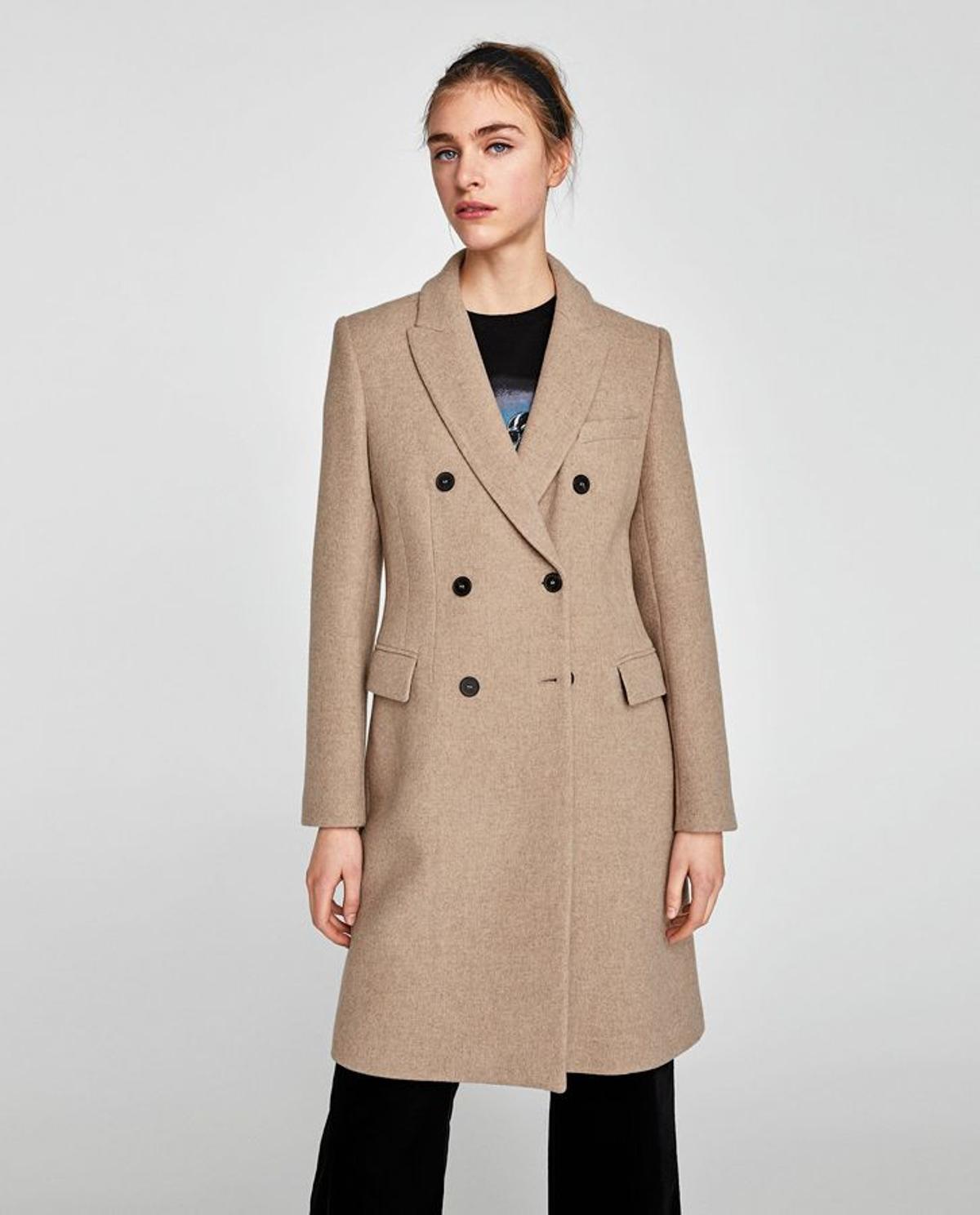 Nueva colección de Zara: abrigo cruzado beige