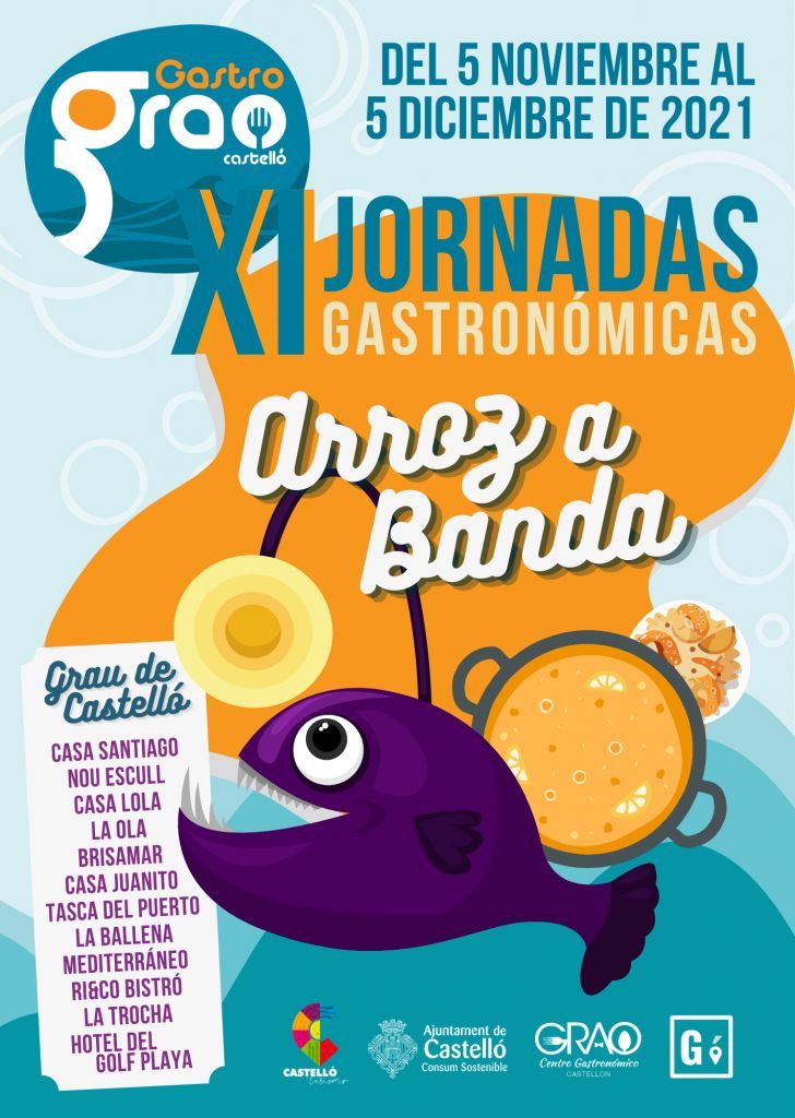 Cartel de la XI edición de las Jornadas Gastronómicas del Arroz a Banda del Grau de Castelló.