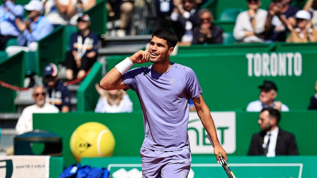 Alcaraz celebra la victoria ante Altmaier