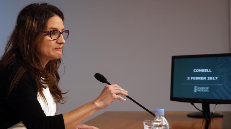 Mónica Oltra en la rueda de prensa tras el pleno del Consell.