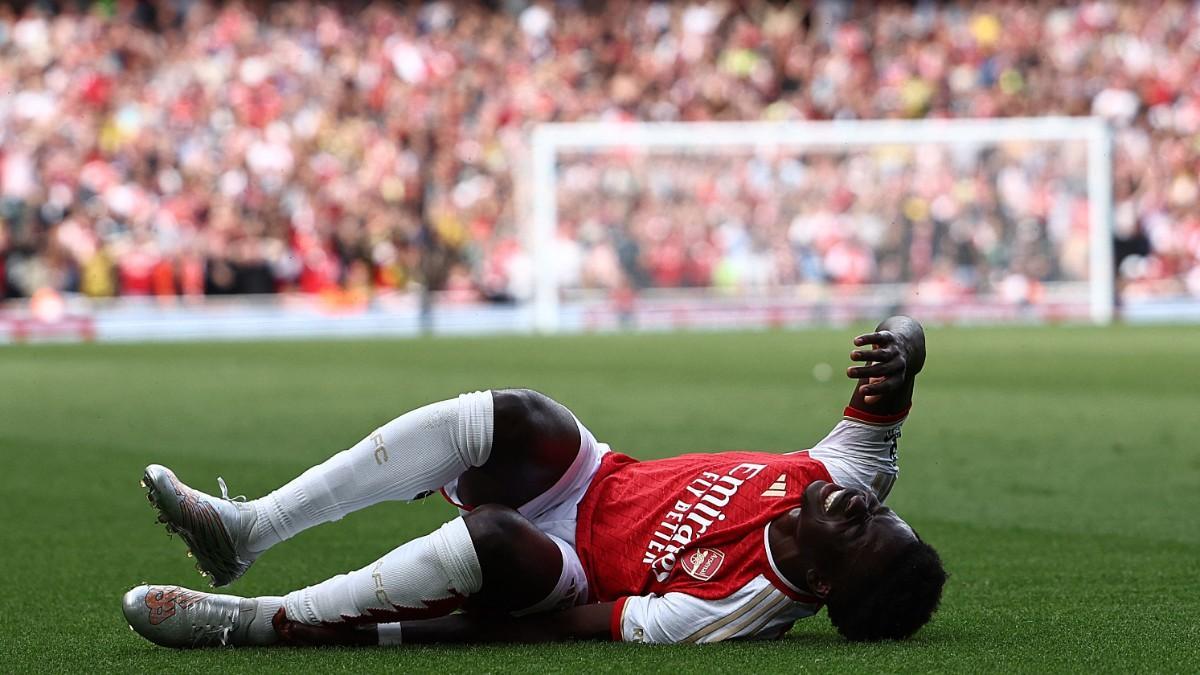 Bukayo Saka durante el partido ante el Fulham