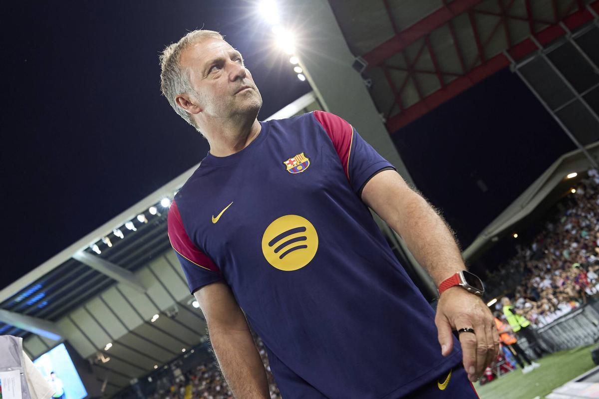 Hansi Flick, durante la pretemporada del Barça 2026/27