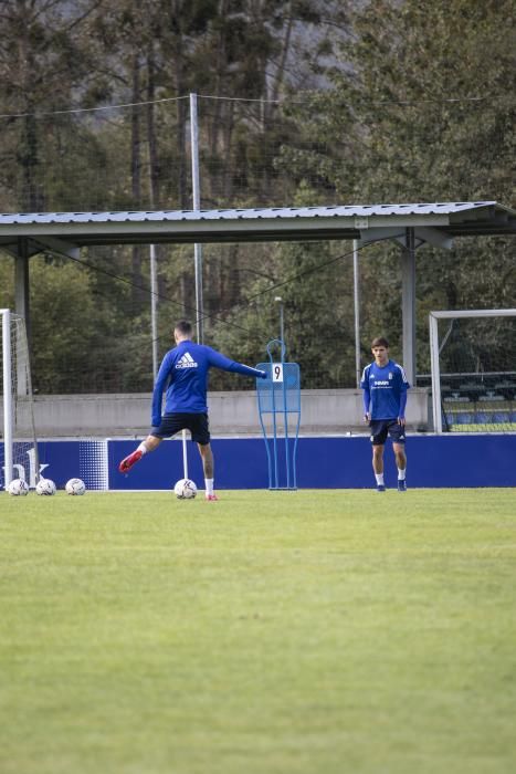 Entrenamiento del Oviedo tras el derbi