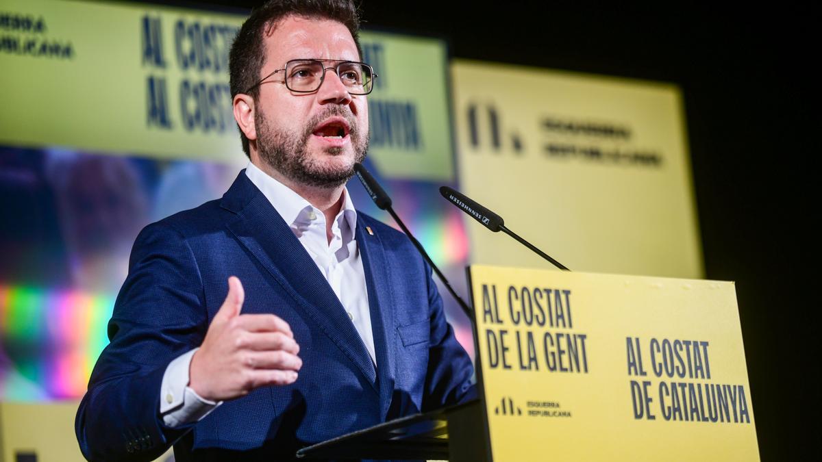 El president de la Generalitat y candidato de ERC, Pere Aragonès