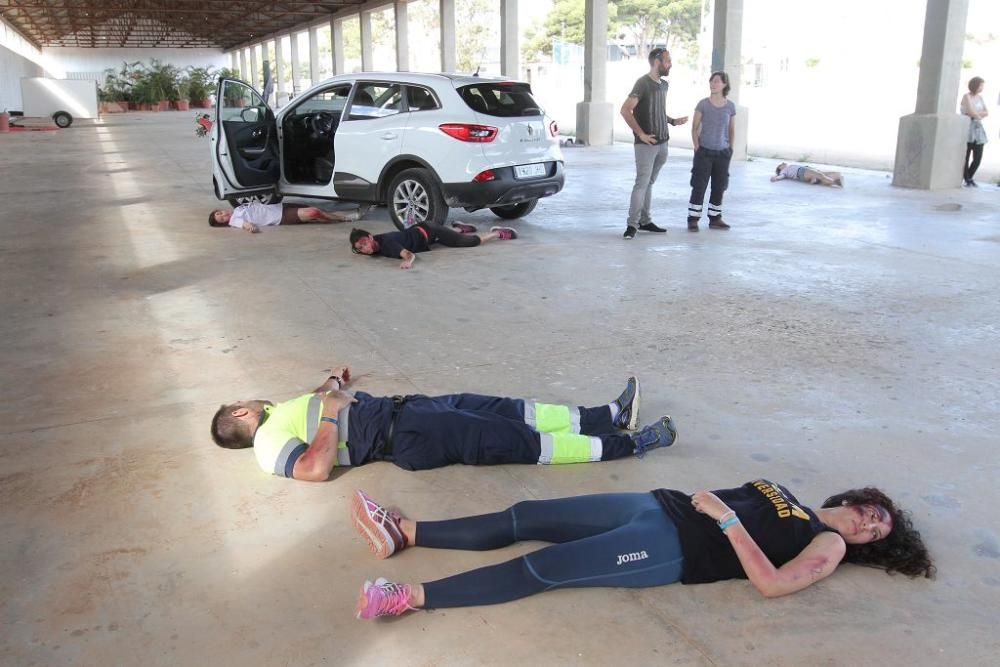 Simulacro de atropello múltiple en el campus de Cartagena de la UCAM